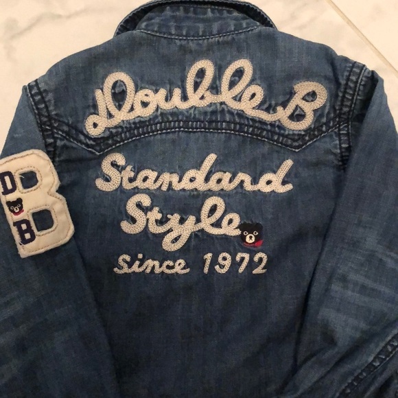 Double B mikihouse blue denim jeans shirt. EUC - Picture 5 of 6